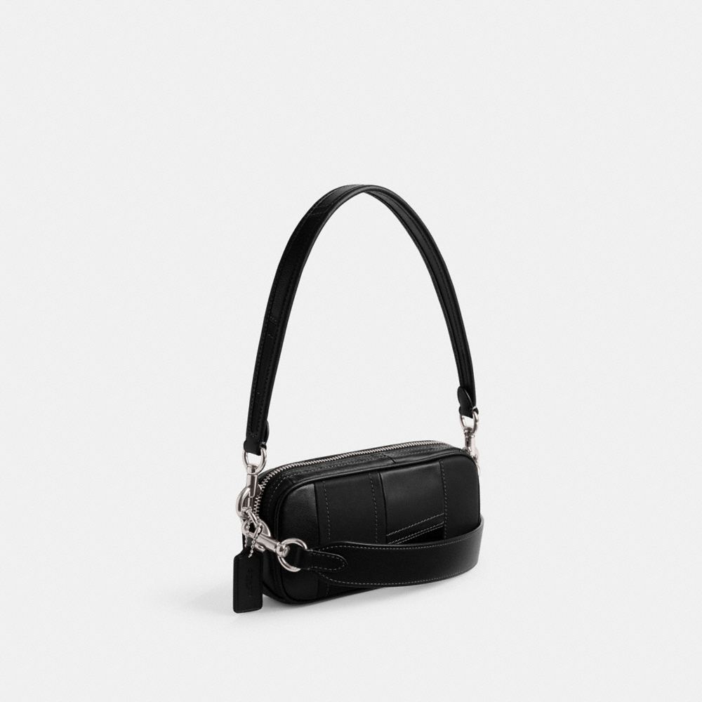 Women Coach Avery In Patchwork Shoulder Bags Silver / Black | CA_CH67267