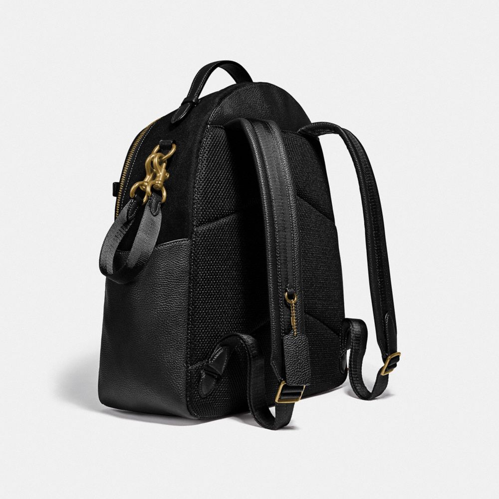 Women Coach Baby Brass Backpacks Black | CA_CH18340