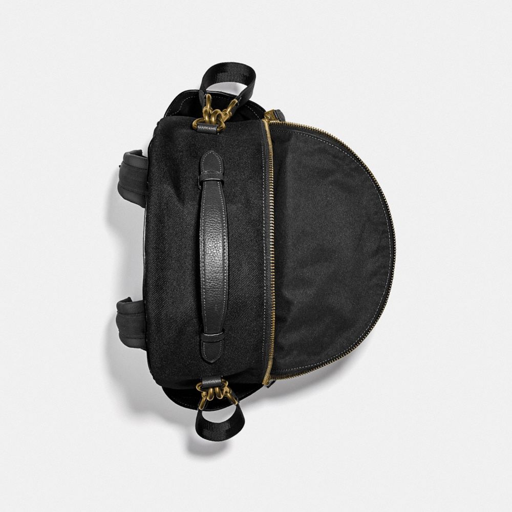 Women Coach Baby Brass Backpacks Black | CA_CH18340