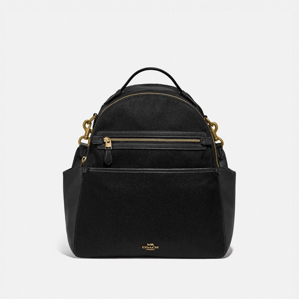 Women Coach Baby Brass Backpacks Black | CA_CH18340