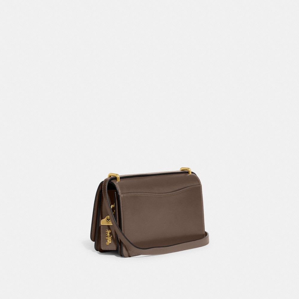 Women Coach Bandit Brass Shoulder Bags Dark Grey | CA_CH83112