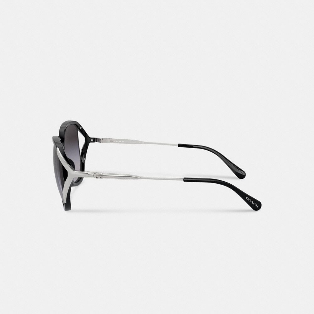 Women Coach Bandit Oversized Square Sunglasses Black / Silver | CA_CH80042