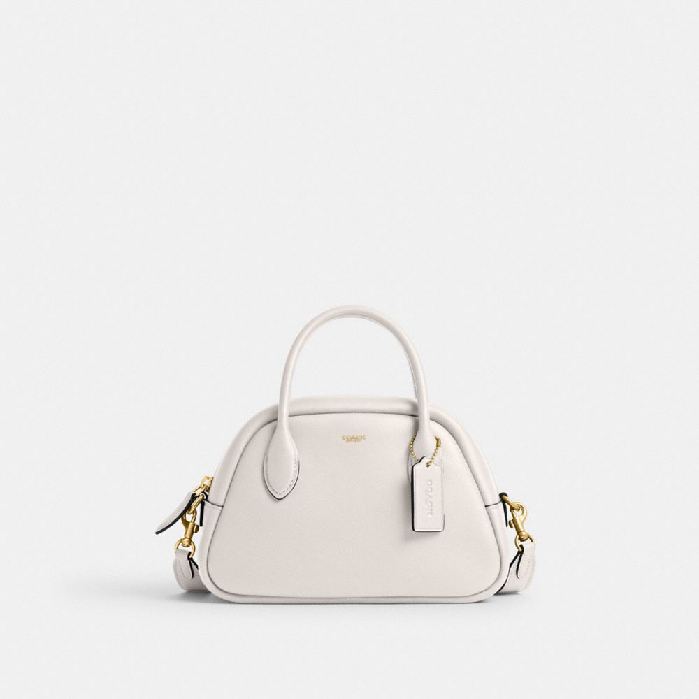 Women Coach Borough Bowling Brass Handbag White | CA_CH24332