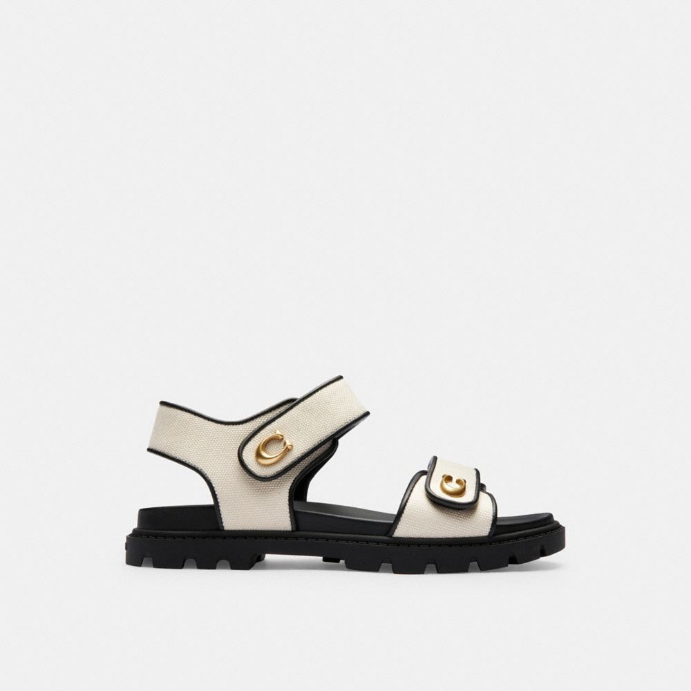 Women Coach Brynn Chalk Sandals Black | CA_CH60571