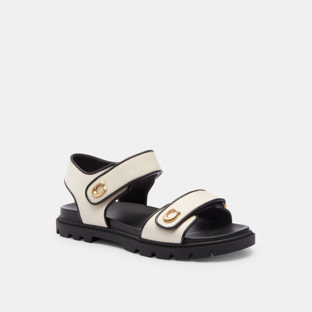 Women Coach Brynn Chalk Sandals Black | CA_CH60571