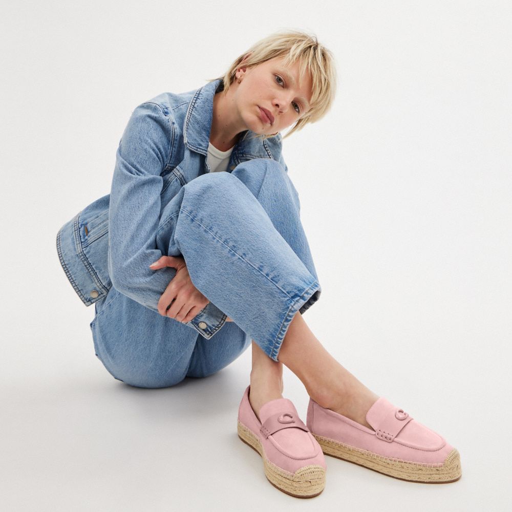 Women Coach Camilla Soft Espadrille Pink | CA_CH89934