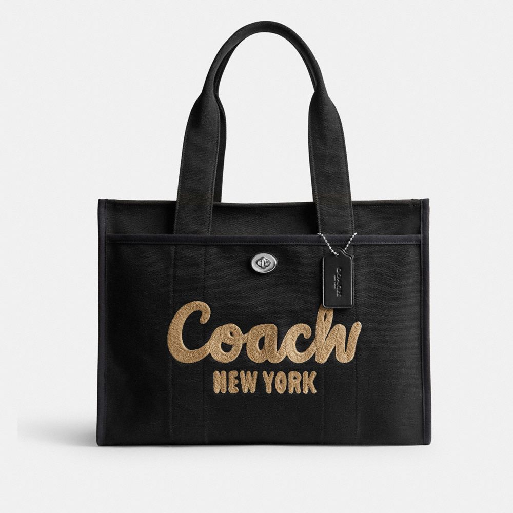 Women Coach Cargo 42 Tote Bag Black | CA_CH27280