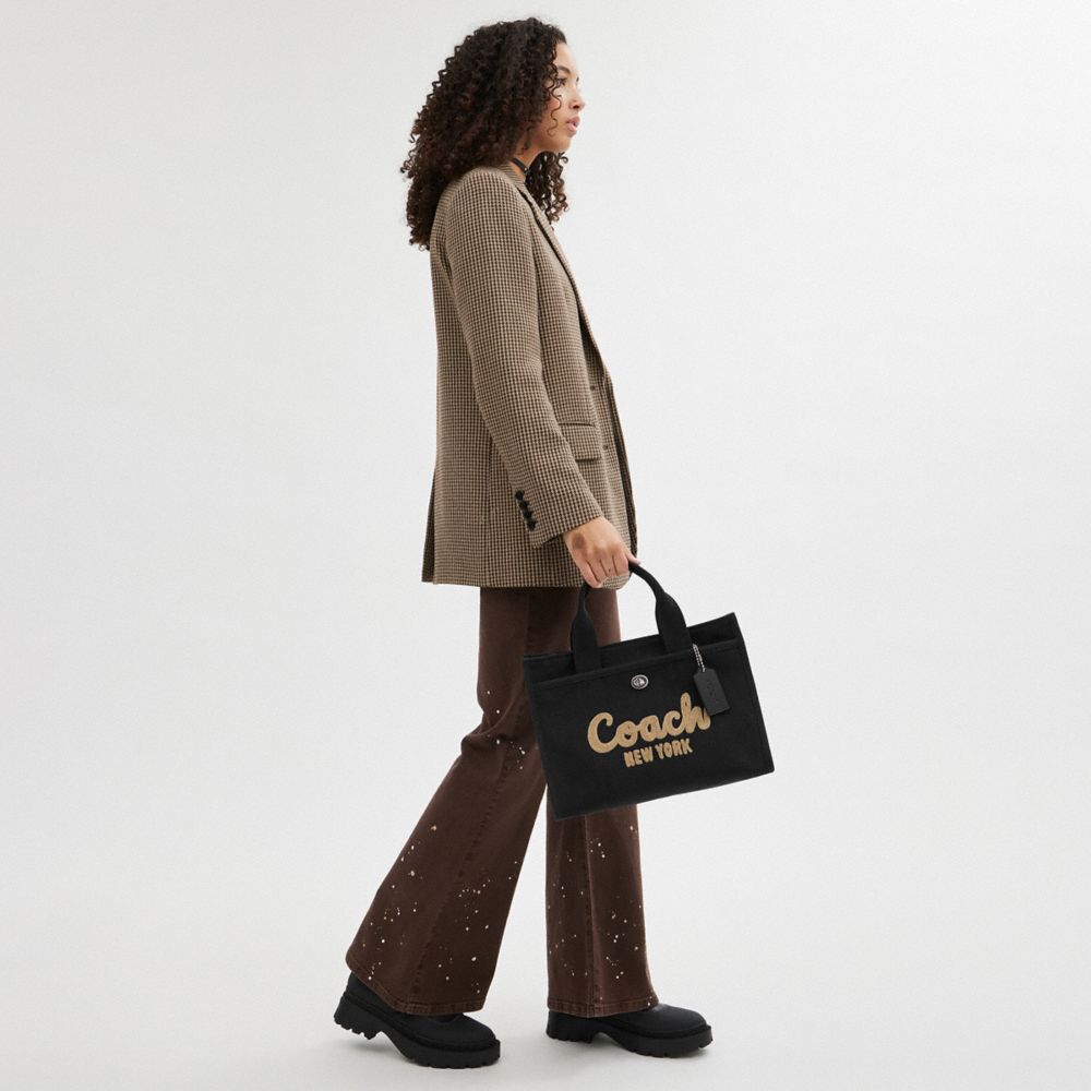 Women Coach Cargo Tote Bag Black | CA_CH61621