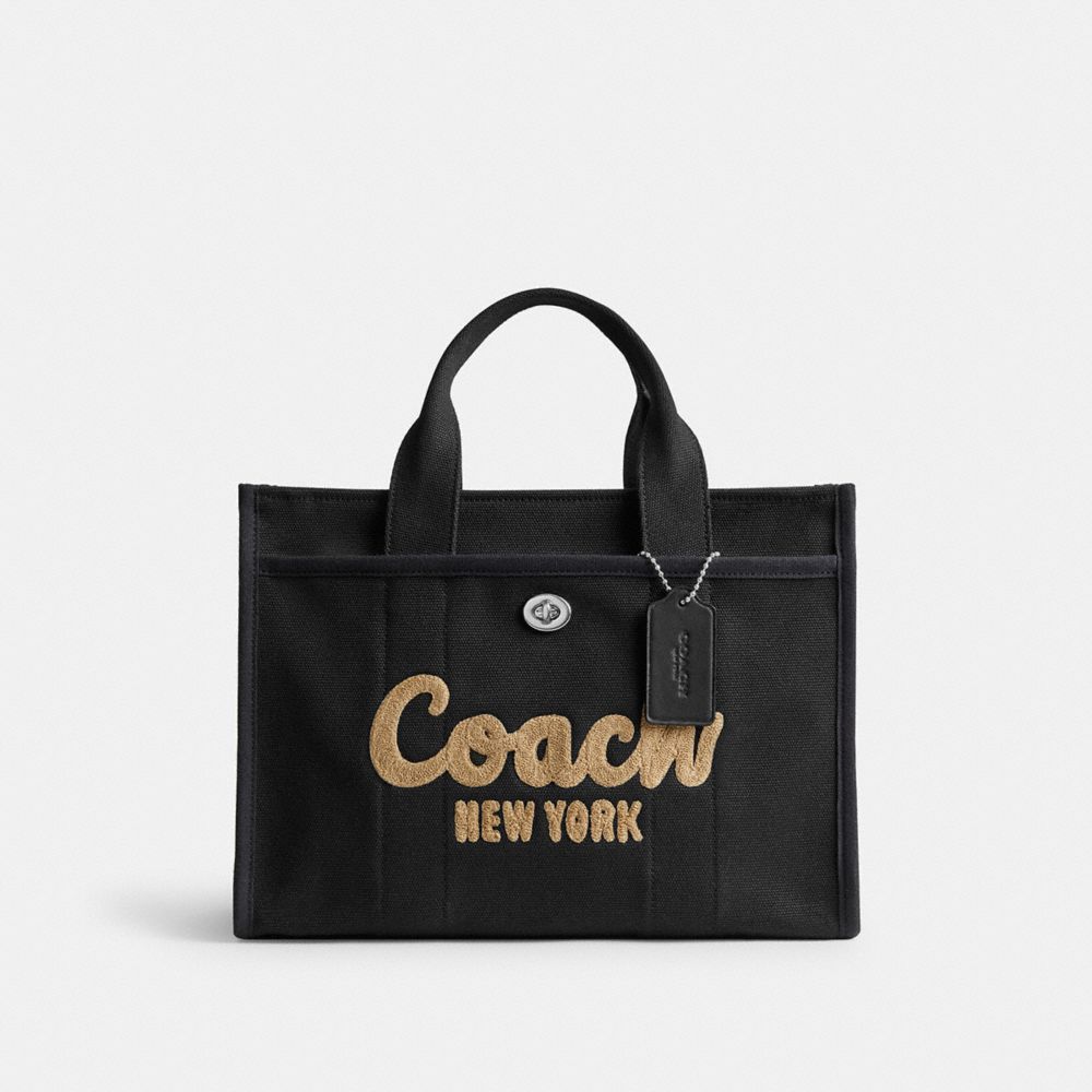 Women Coach Cargo Tote Bag Black | CA_CH61621