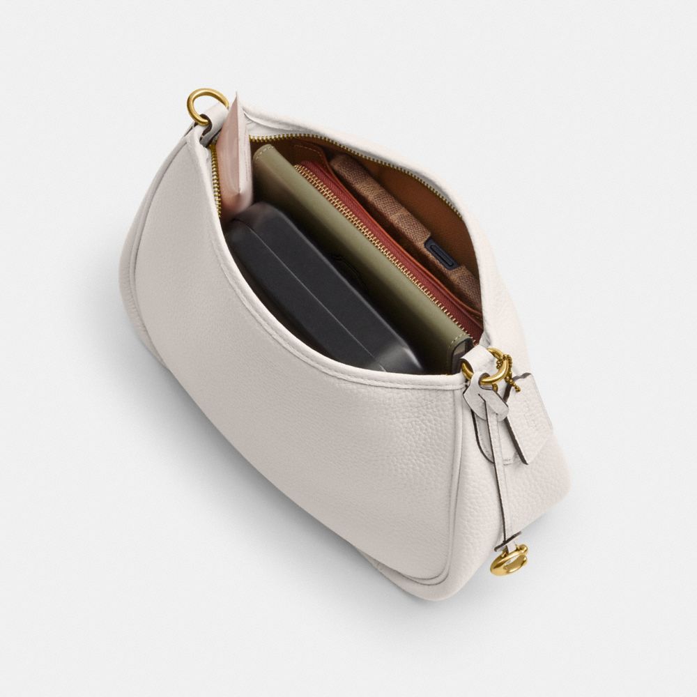 Women Coach Cary Pebble Leather Crossbody Bags White | CA_CH55606