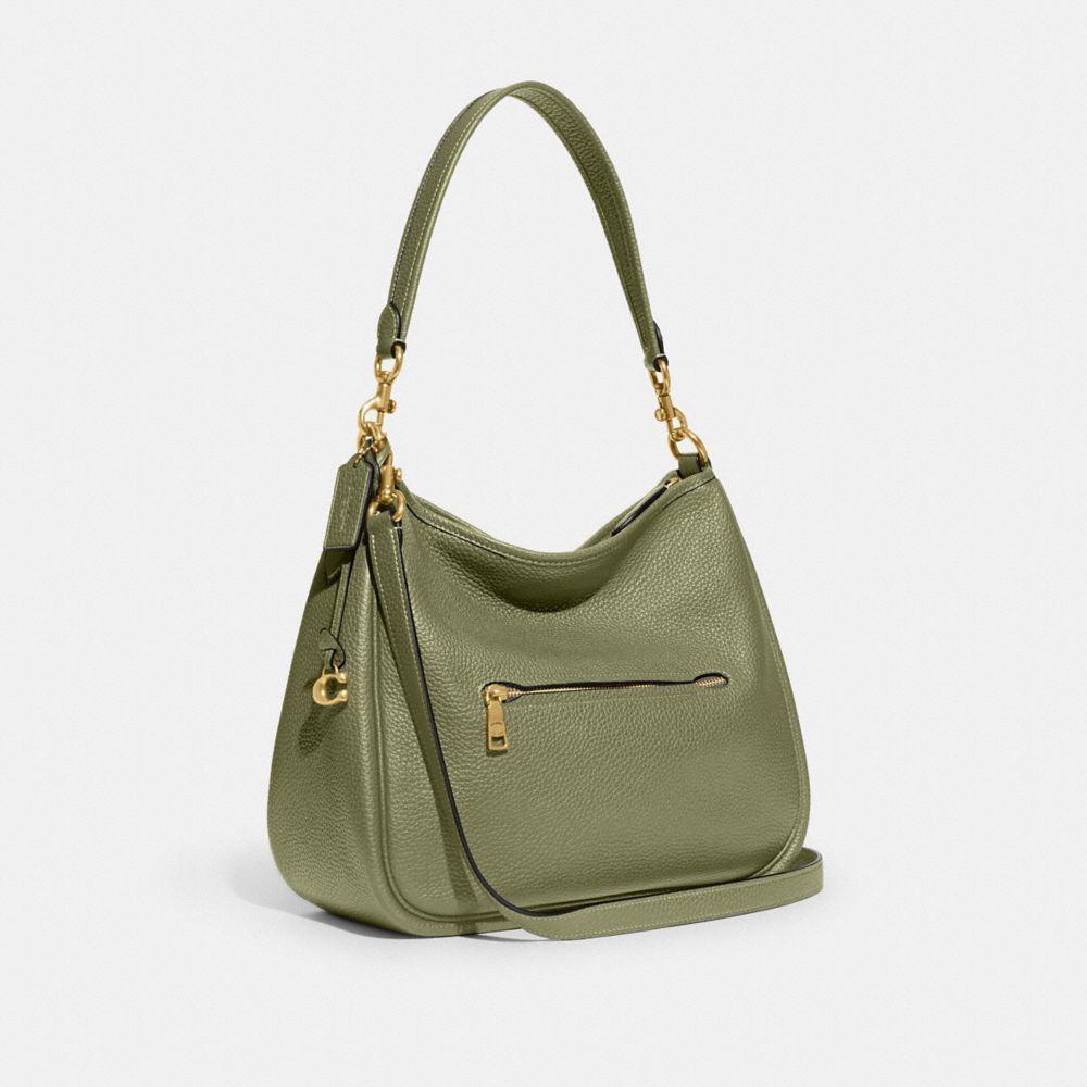 Women Coach Cary Pebble Leather Shoulder Bags Green | CA_CH59222