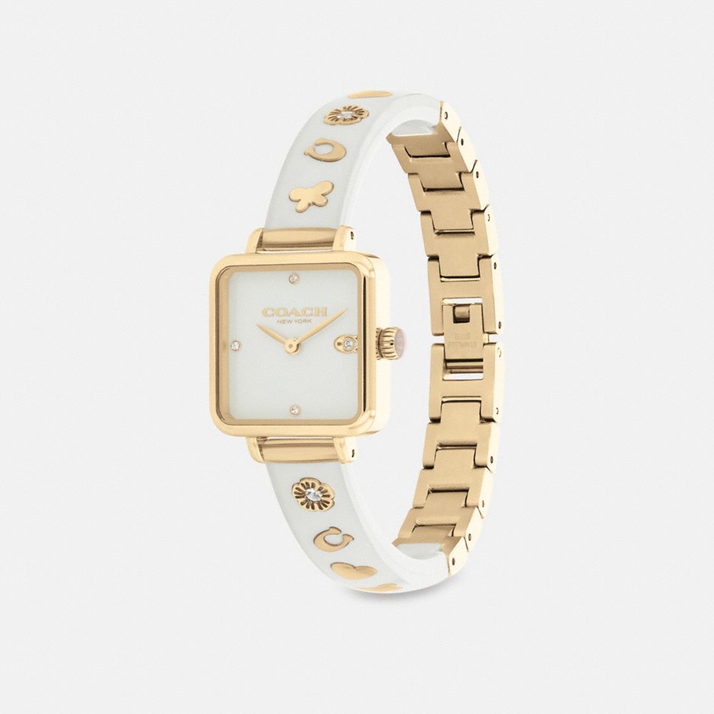 Women Coach Cass 22 Mm Chalk Watches Gold | CA_CH21786