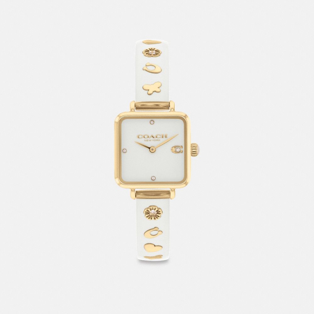 Women Coach Cass 22 Mm Chalk Watches Gold | CA_CH21786