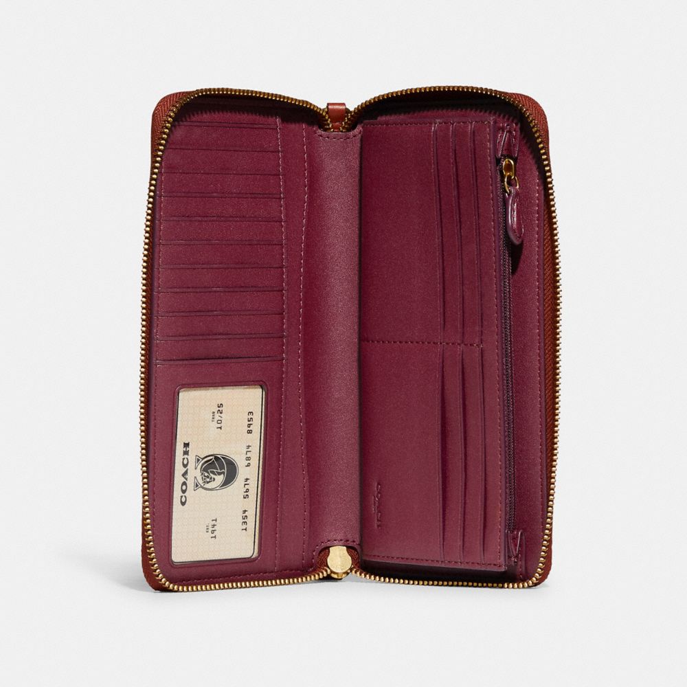 Women Coach Continental In Signature Large Wallets Brown / Red | CA_CH84175