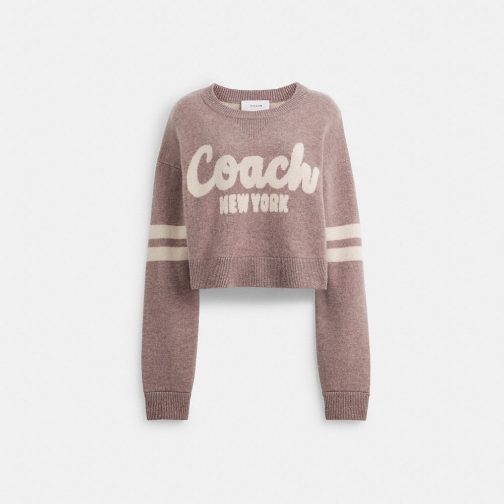 Women Coach Cropped Sweaters Pink | CA_CH89682