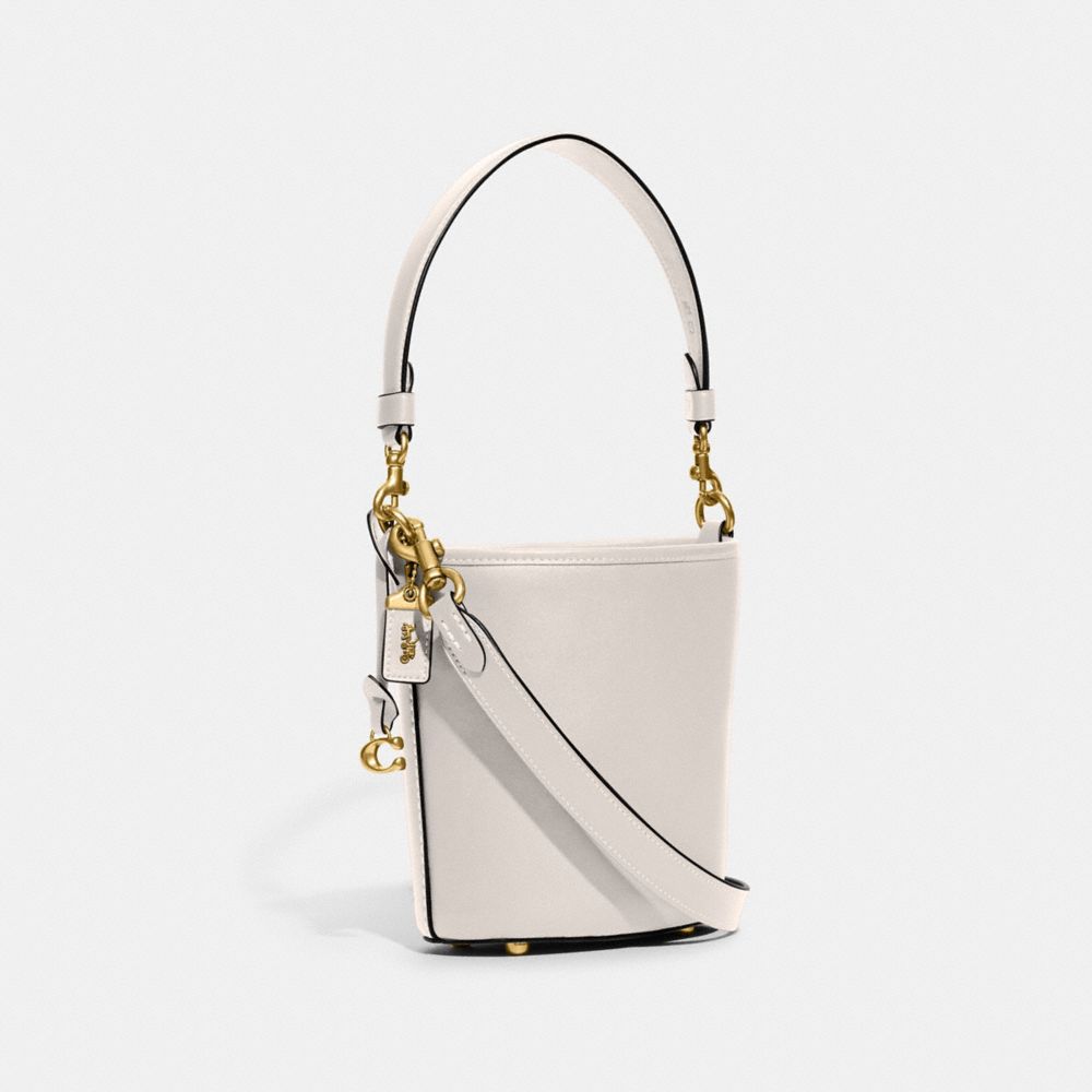 Women Coach Dakota Bucket 16 Glovetanned Leather Shoulder Bags White | CA_CH96532