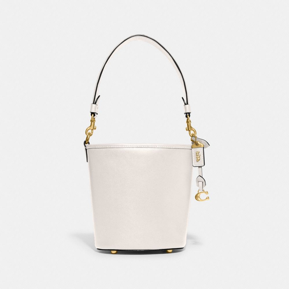 Women Coach Dakota Bucket 16 Glovetanned Leather Shoulder Bags White | CA_CH96532