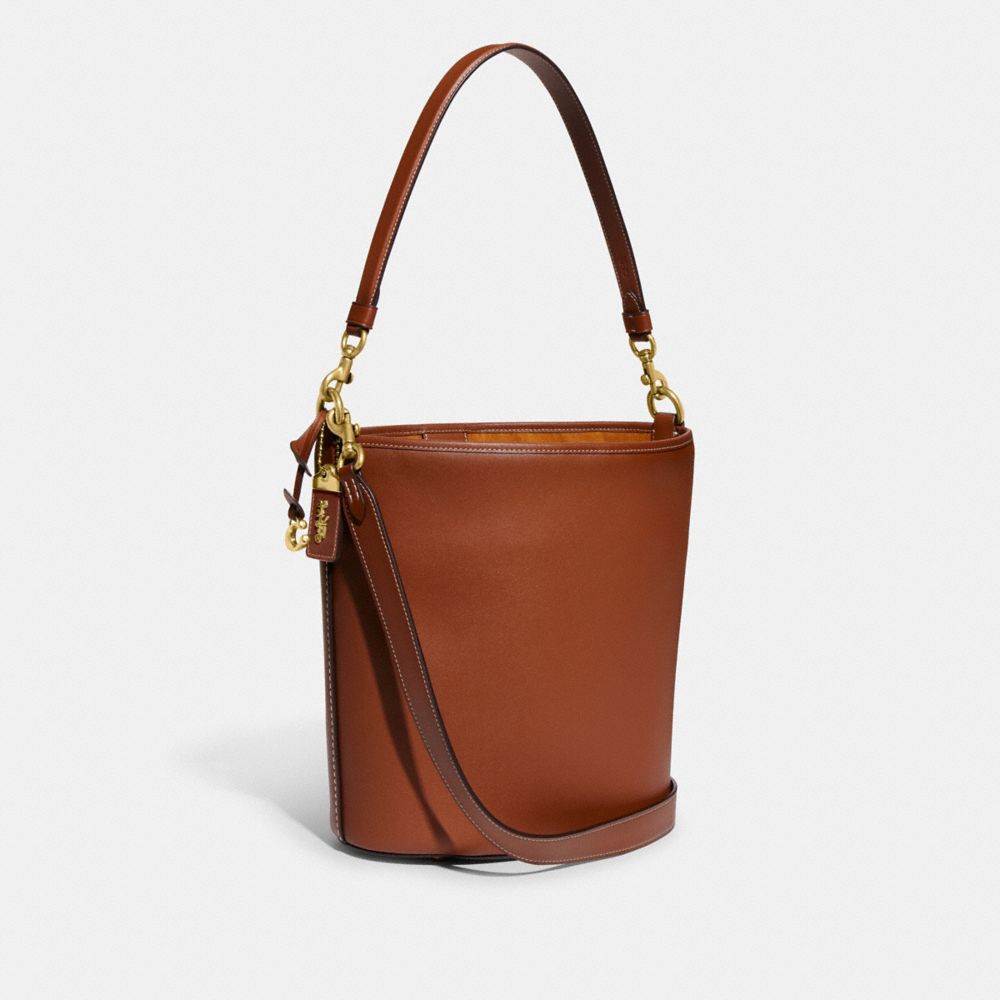 Women Coach Dakota Bucket Glovetanned Leather Shoulder Bags Brown | CA_CH96866