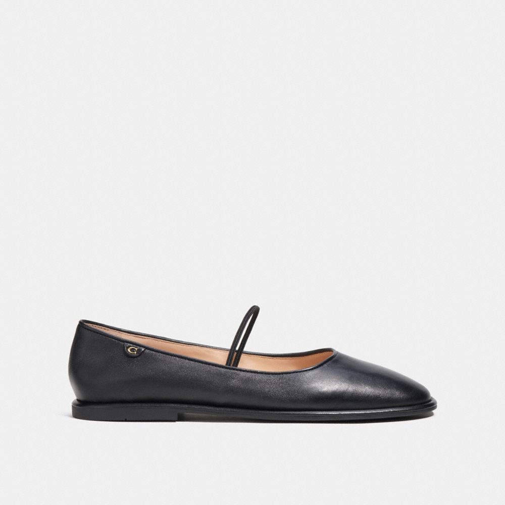 Women Coach Emilia Mary Jane Leather Loafers Black | CA_CH74171