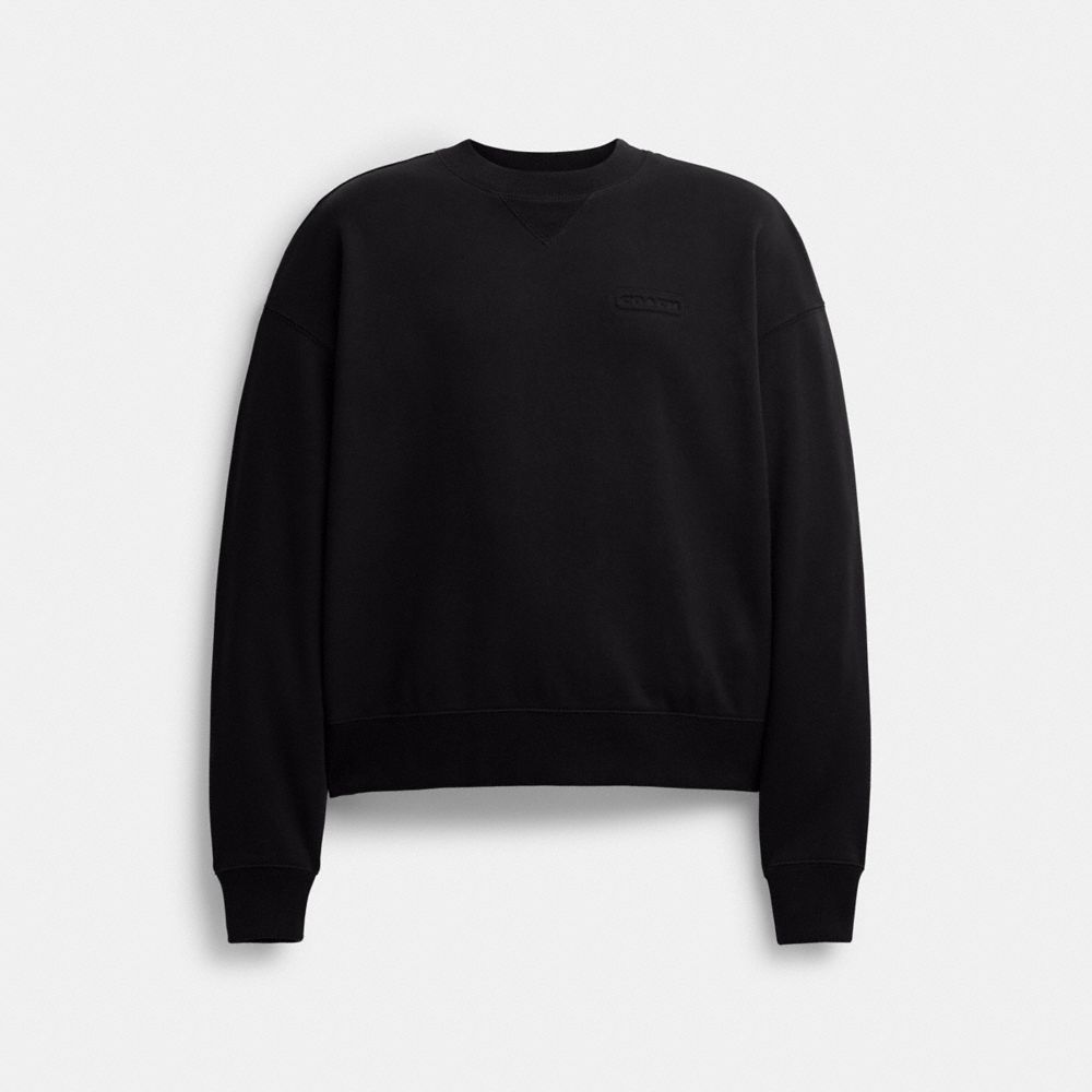 Women Coach Essential Crewneck Tops Black | CA_CH61242