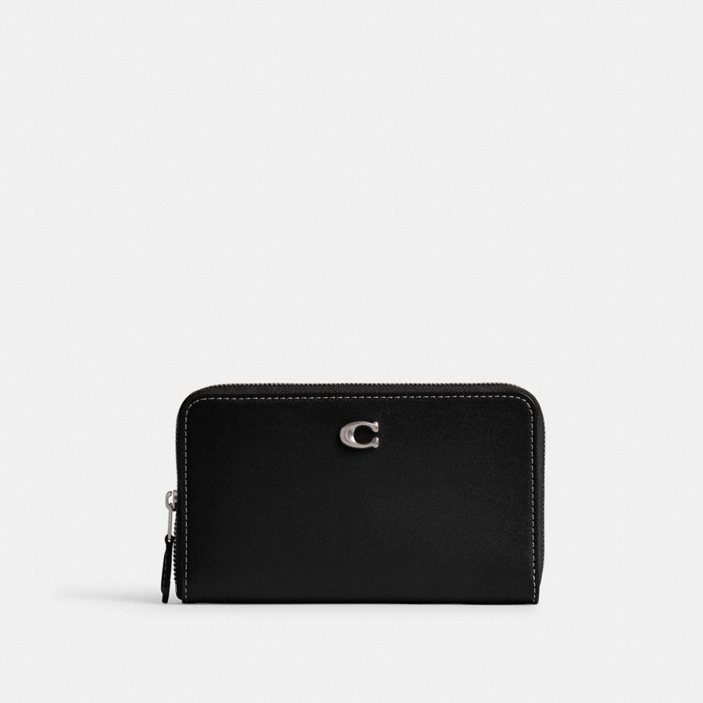 Women Coach Essential Medium Zip Around Large Wallets Black | CA_CH99179