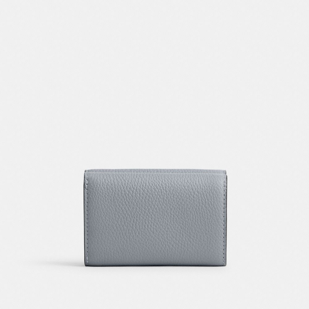 Women Coach Essential Mini Trifold Small Wallets Grey Blue | CA_CH50509