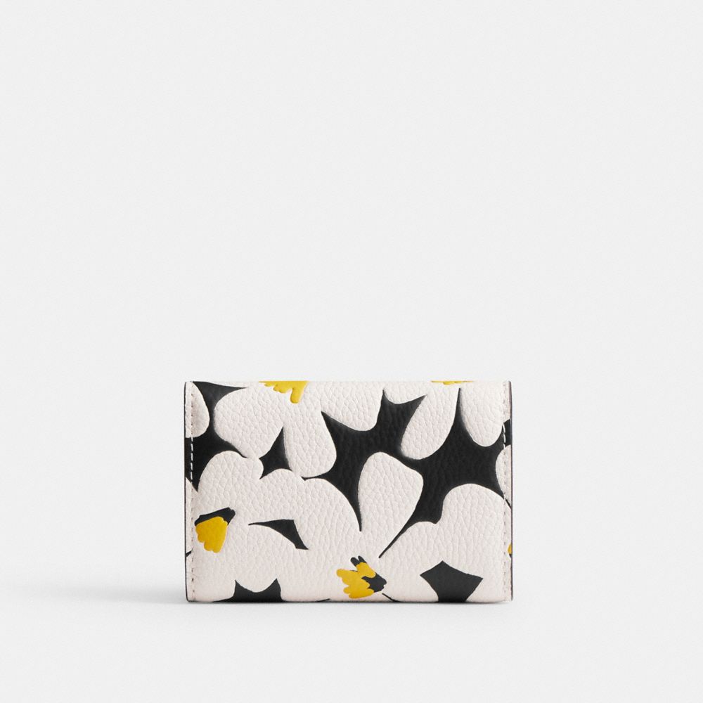 Women Coach Essential Mini Trifold With Floral Print Brass Small Wallets Multicolor | CA_CH74550