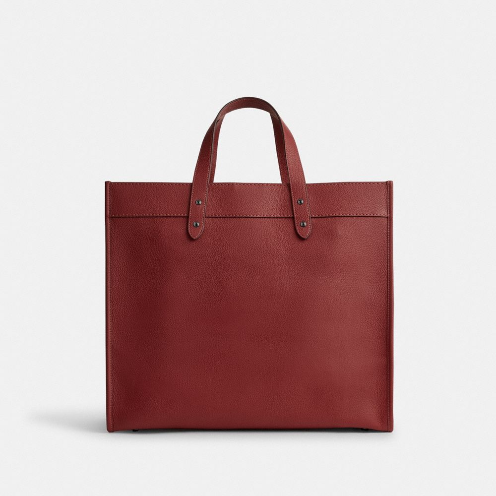 Women Coach Field 40 With Badge Tote Bag Red | CA_CH11977