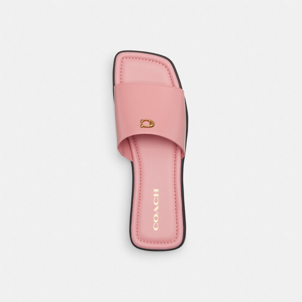 Women Coach Florence Leather Sandals Pink | CA_CH56891