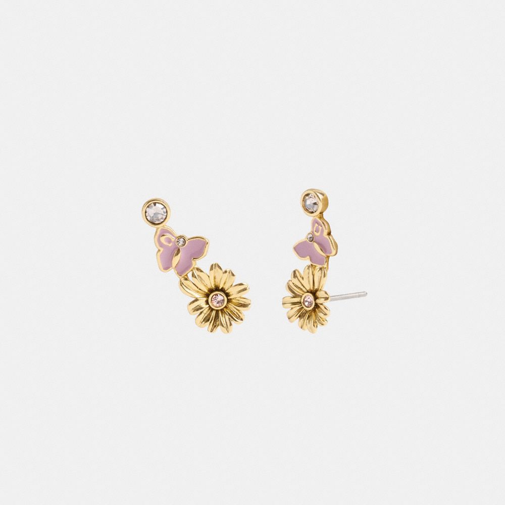 Women Coach Garden Charms Stud Earrings Gold | CA_CH83414