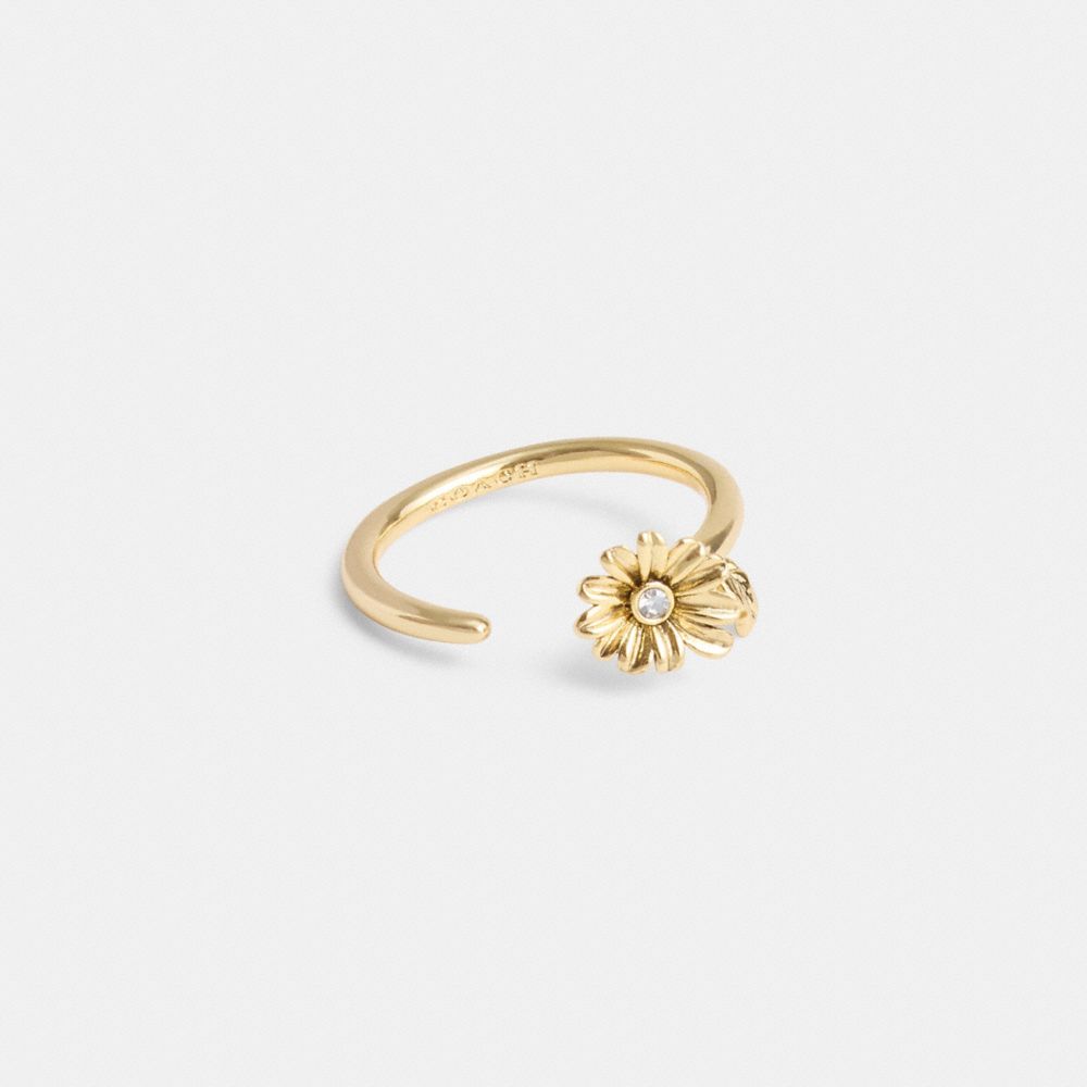 Women Coach Garden Flower Ring Gold | CA_CH97381