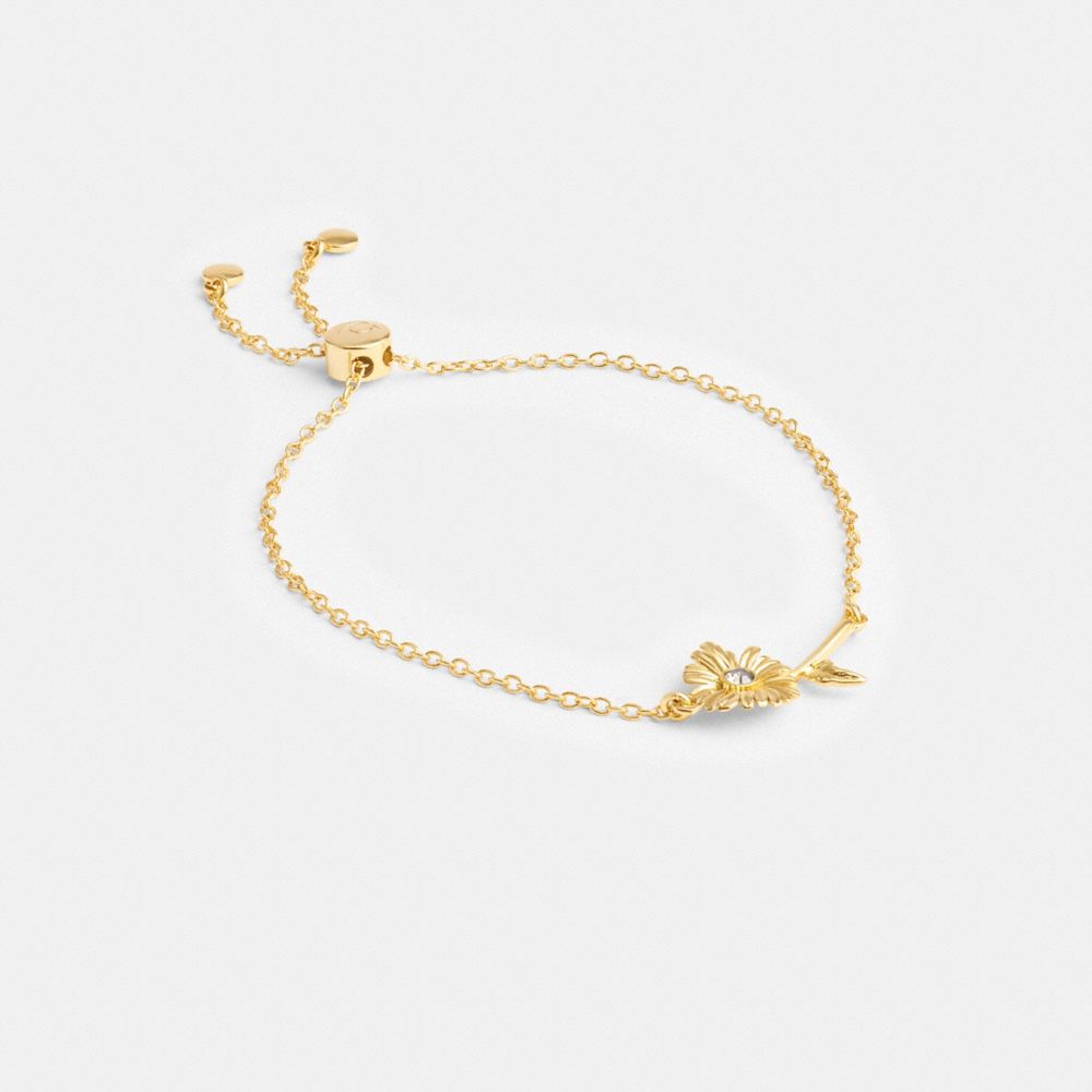 Women Coach Garden Flower Slider Bracelets Flower Gold | CA_CH13430