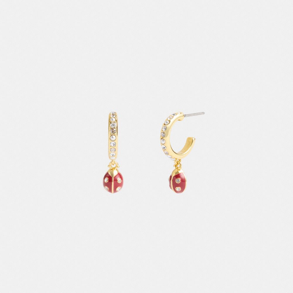 Women Coach Garden Ladybug Drop Earrings Gold | CA_CH22693