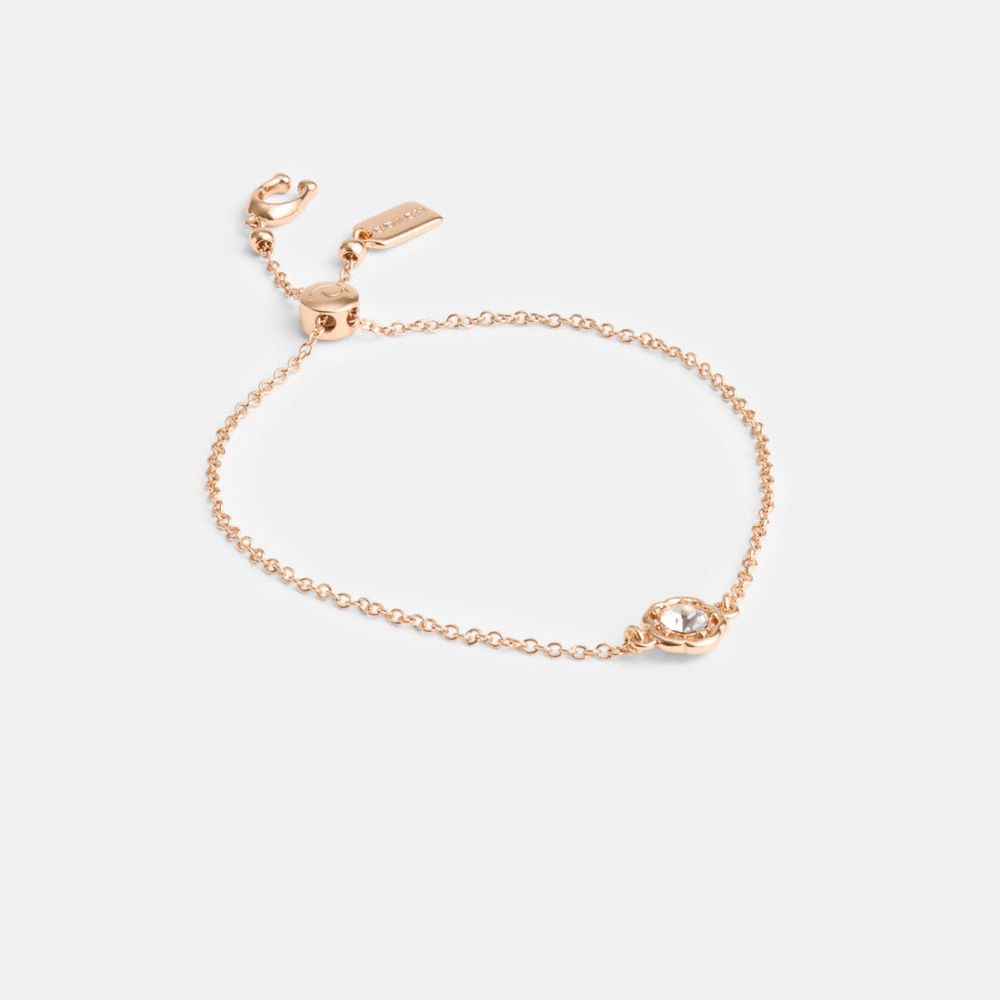 Women Coach Halo Tea Slider Bracelets Rose Gold | CA_CH56660