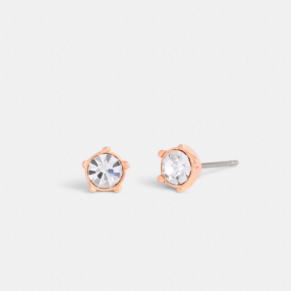 Women Coach Halo Tea Stud Earrings Rose Gold | CA_CH71891