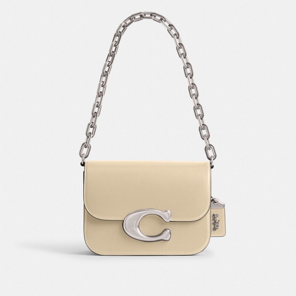 Women Coach Idol Shoulder Bags Silver / White | CA_CH91770