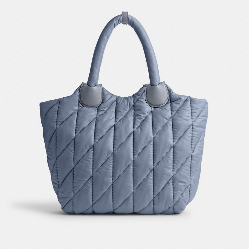 Women Coach Iris Tote Bag Silver / Blue | CA_CH49336