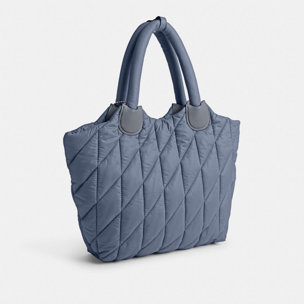 Women Coach Iris Tote Bag Silver / Blue | CA_CH49336