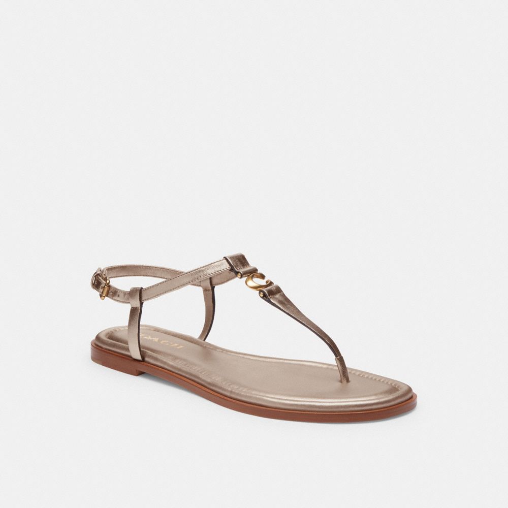 Women Coach Jessica Champagne Sandals Brown | CA_CH80606