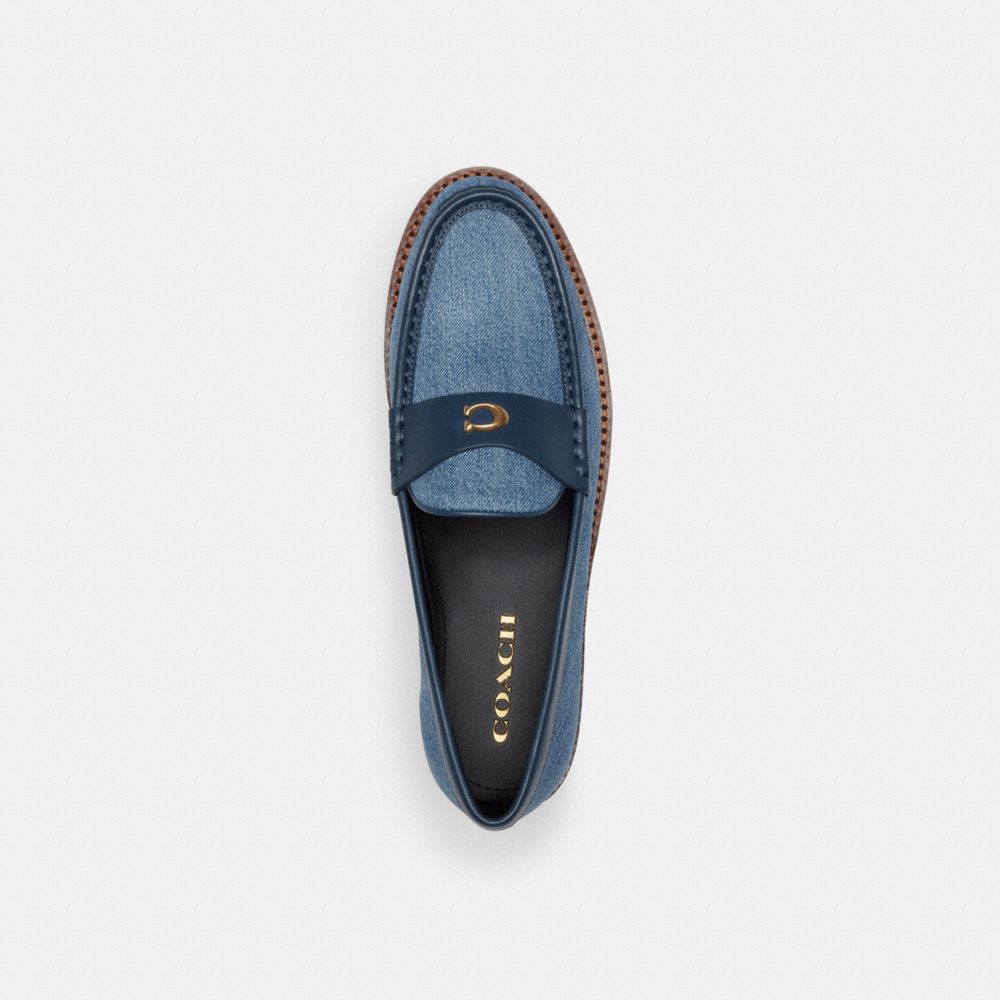 Women Coach Jolene Indigo Denim Loafers Indigo Blue | CA_CH84905