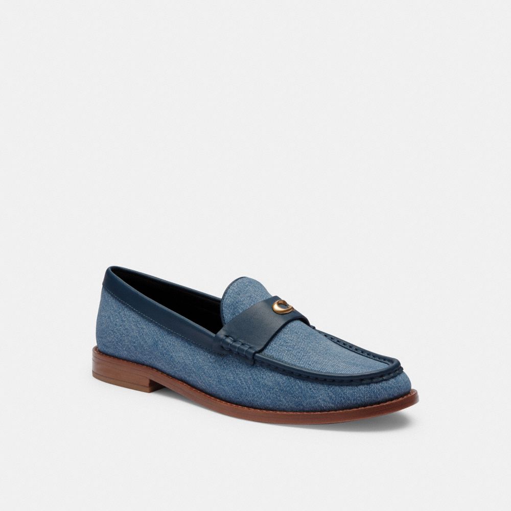 Women Coach Jolene Indigo Denim Loafers Indigo Blue | CA_CH84905