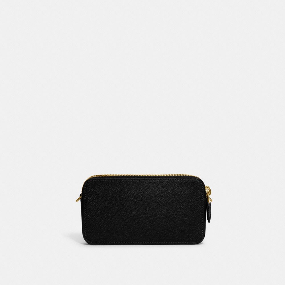 Women Coach Kira Polished Pebble Leather Crossbody Bags Black | CA_CH70162