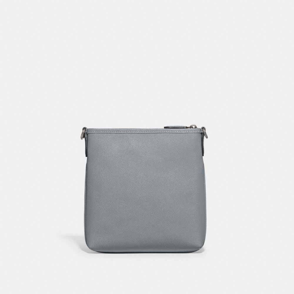 Women Coach Kitt Messenger Crossgrain Leather Crossbody Bags Grey Blue | CA_CH54183