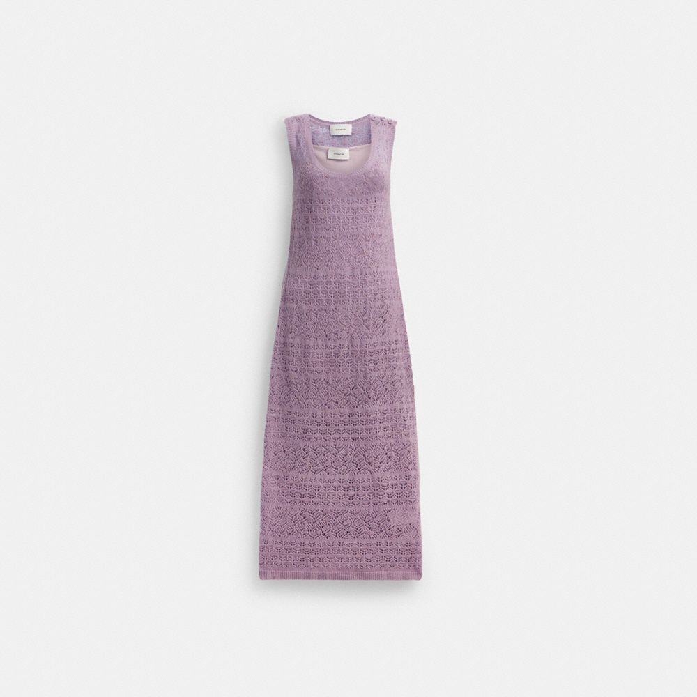 Women Coach Lace Knit Dress Purple | CA_CH65132