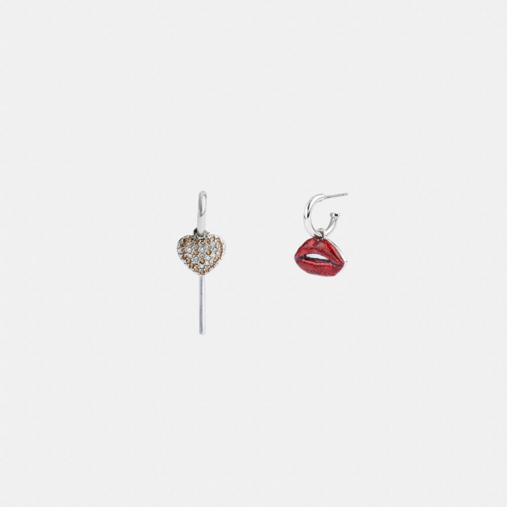 Women Coach Lollipop And Lips Mismatch Earrings Multicolor | CA_CH31504