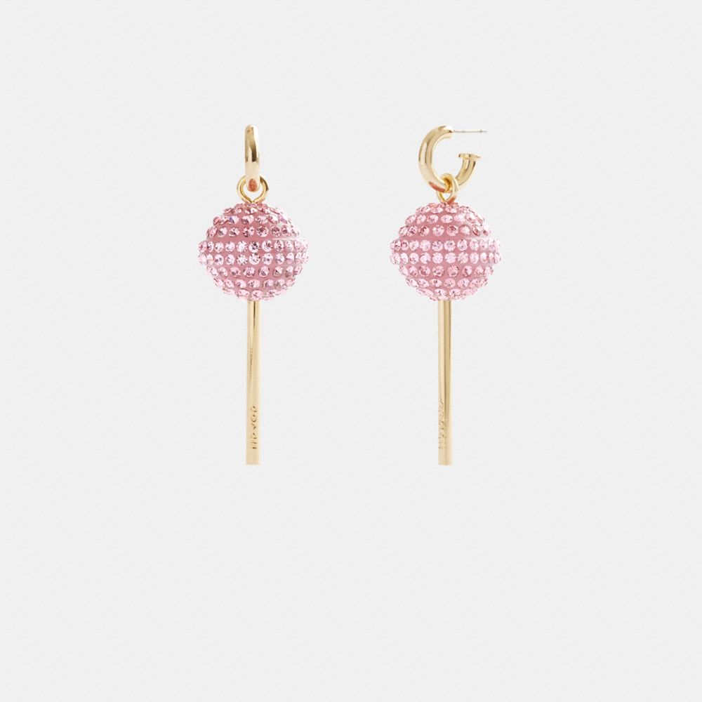 Women Coach Lollipop Earrings Gold / Pink | CA_CH36499