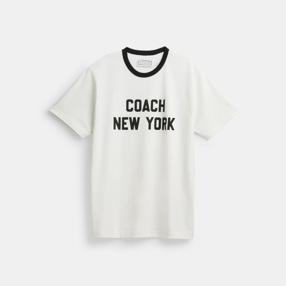 Women Coach New York T Shirts White | CA_CH51548