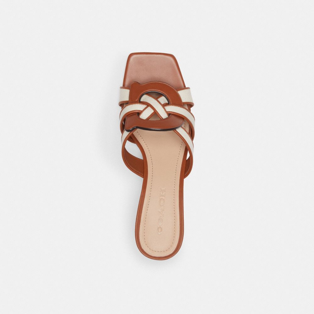 Women Coach Nikki Chalk Burnished Amber Sandals Brown | CA_CH76794