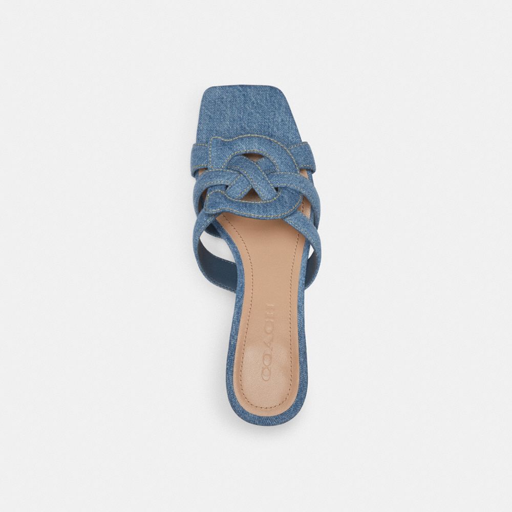 Women Coach Nikki Indigo Denim Sandals Indigo Blue | CA_CH22997