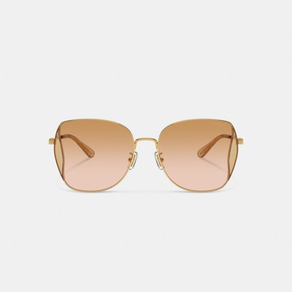 Women Coach Oversized Butterfly Peach Blush Sunglasses Coral Pink | CA_CH14272